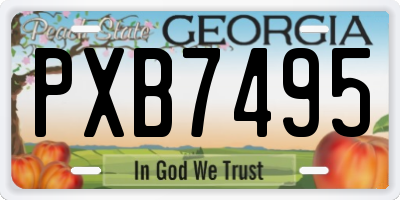 GA license plate PXB7495