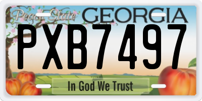 GA license plate PXB7497