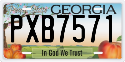 GA license plate PXB7571
