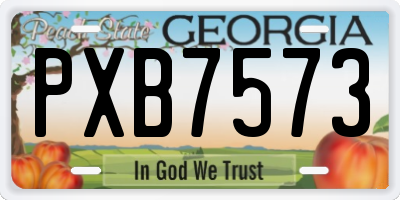 GA license plate PXB7573