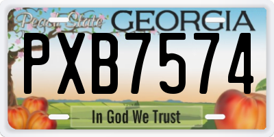 GA license plate PXB7574