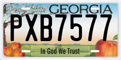 GA license plate PXB7577