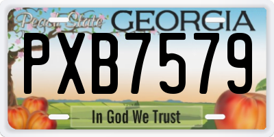 GA license plate PXB7579