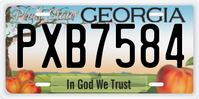 GA license plate PXB7584