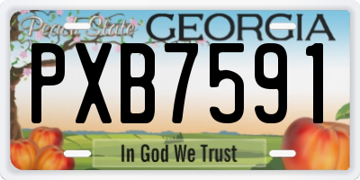 GA license plate PXB7591