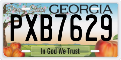 GA license plate PXB7629
