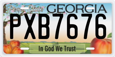 GA license plate PXB7676
