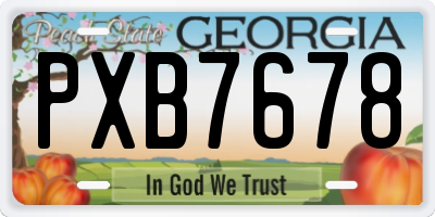 GA license plate PXB7678