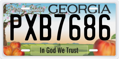 GA license plate PXB7686