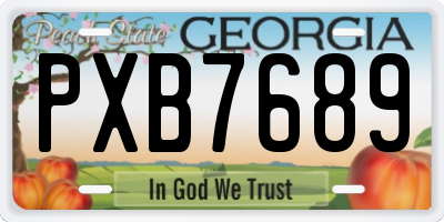 GA license plate PXB7689