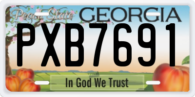 GA license plate PXB7691