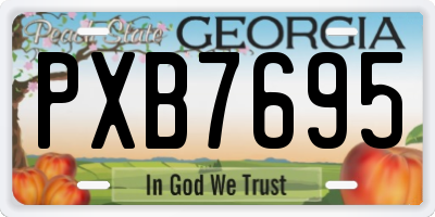 GA license plate PXB7695