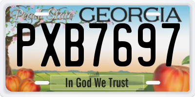 GA license plate PXB7697