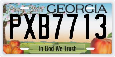 GA license plate PXB7713