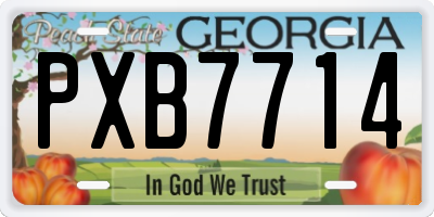 GA license plate PXB7714
