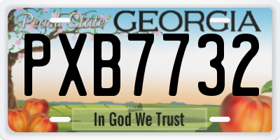 GA license plate PXB7732