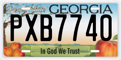 GA license plate PXB7740