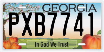 GA license plate PXB7741