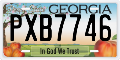 GA license plate PXB7746