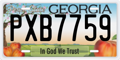 GA license plate PXB7759