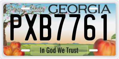 GA license plate PXB7761