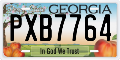 GA license plate PXB7764