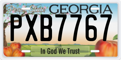 GA license plate PXB7767