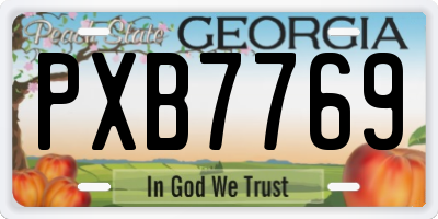 GA license plate PXB7769