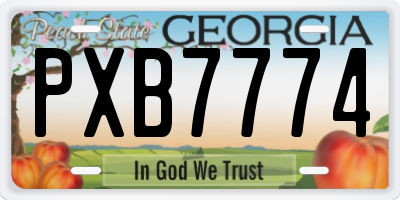 GA license plate PXB7774