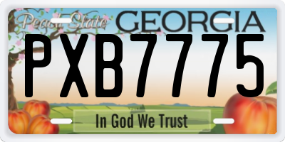 GA license plate PXB7775