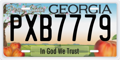 GA license plate PXB7779