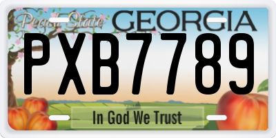GA license plate PXB7789