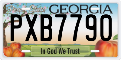 GA license plate PXB7790