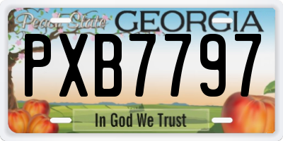 GA license plate PXB7797