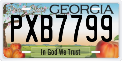 GA license plate PXB7799