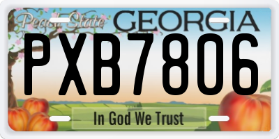GA license plate PXB7806