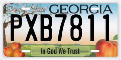 GA license plate PXB7811