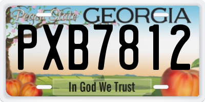 GA license plate PXB7812
