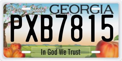 GA license plate PXB7815