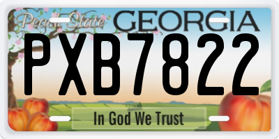 GA license plate PXB7822