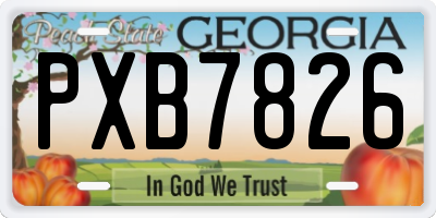 GA license plate PXB7826