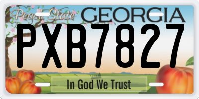 GA license plate PXB7827