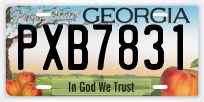GA license plate PXB7831