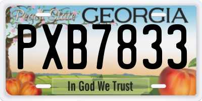 GA license plate PXB7833