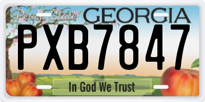 GA license plate PXB7847