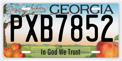 GA license plate PXB7852