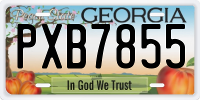 GA license plate PXB7855