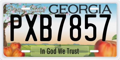 GA license plate PXB7857