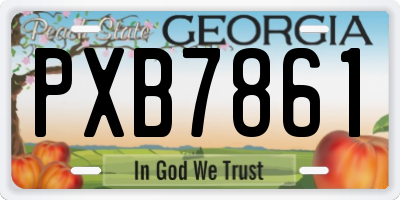 GA license plate PXB7861
