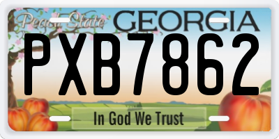 GA license plate PXB7862